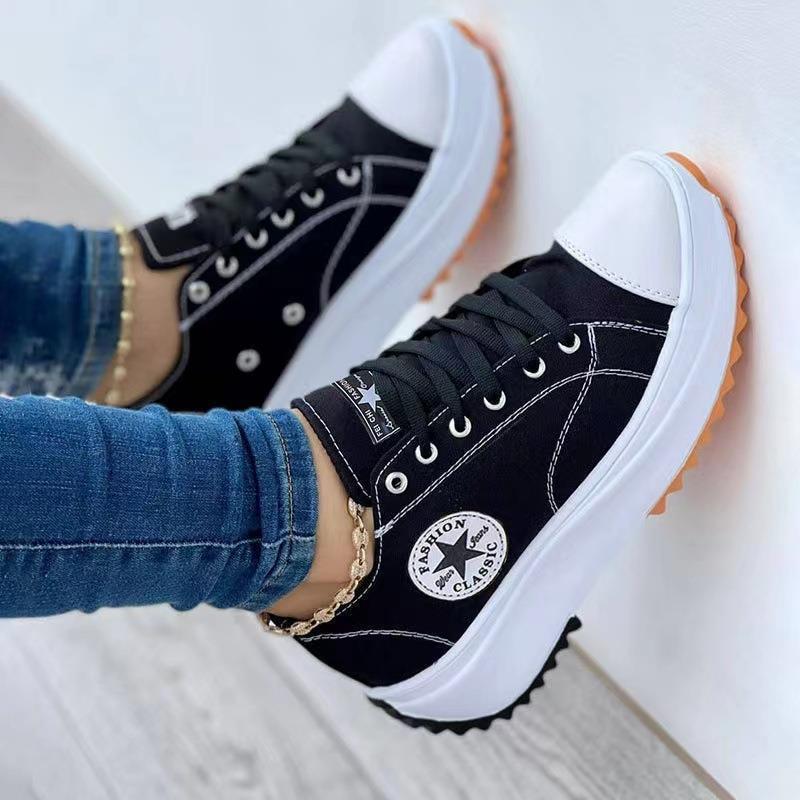 Atmungsaktive High-Top Segeltuchschuhe für Damen – T-Riemen Spitze Zehenpartie Freizeitsneaker