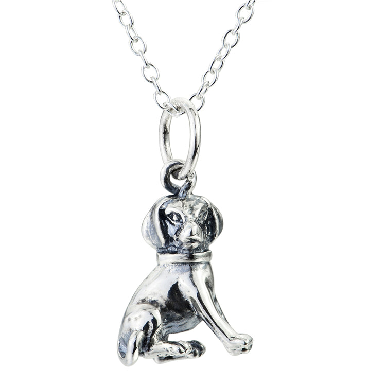 Sterling Silver Dog Pendant Necklace