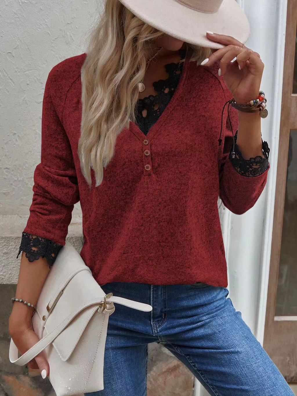 Women's Patchwork Knit T-Shirt Top