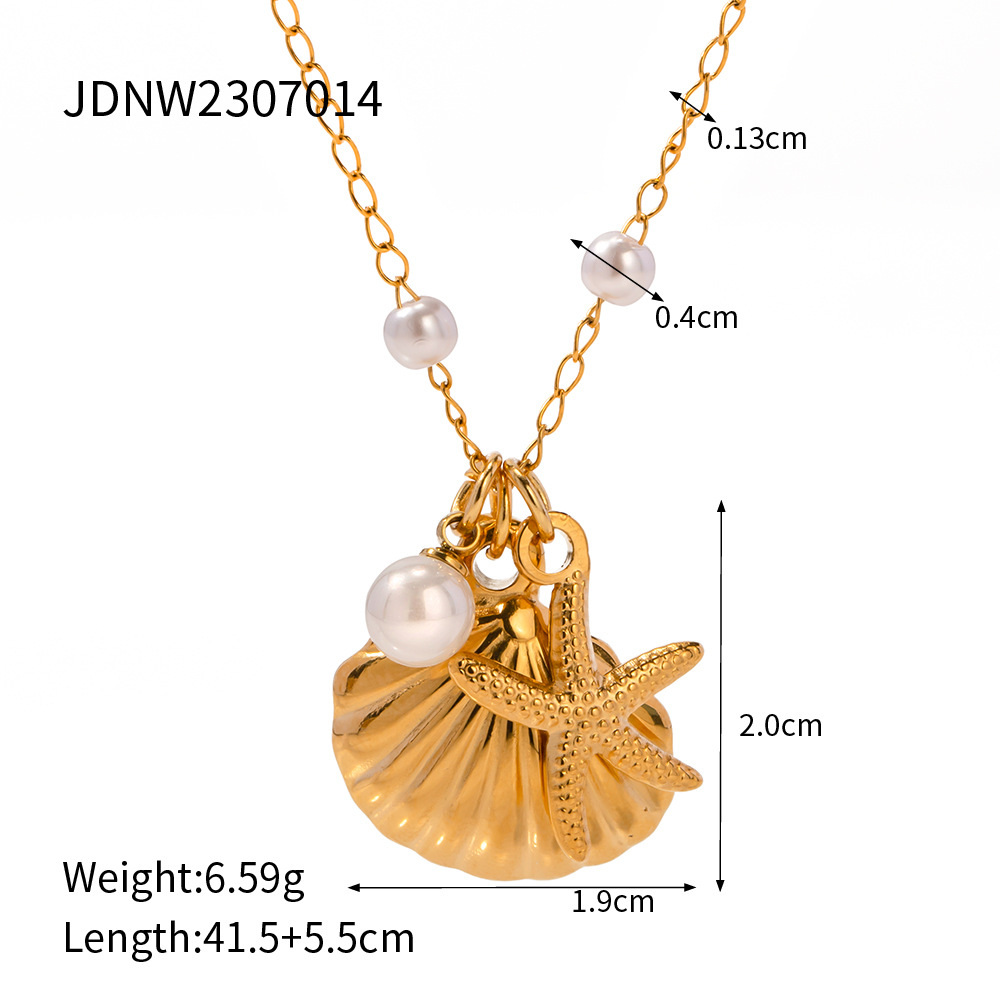 Starfish Shell Pendant Necklace