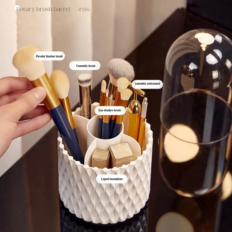 Dustproof Rotary Brush Cylinder – Makeup Brush Holder & Cosmetics Storage Box
