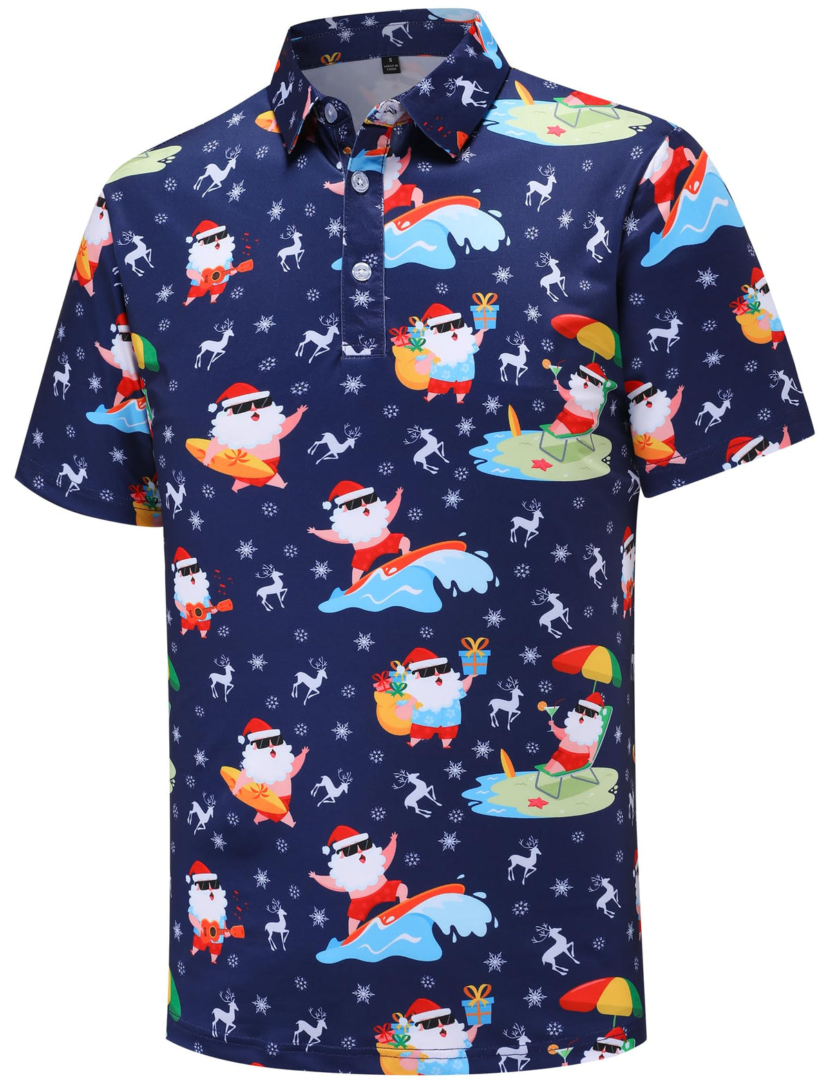 Men's Christmas Santa Golf Polo Shirt