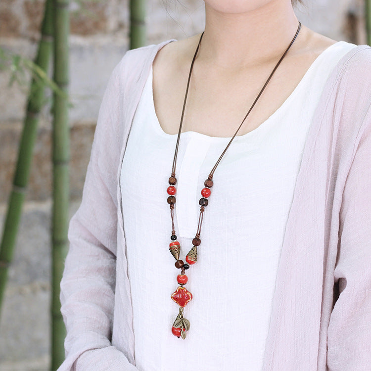 Long Pendant Sweater Necklace for Women
