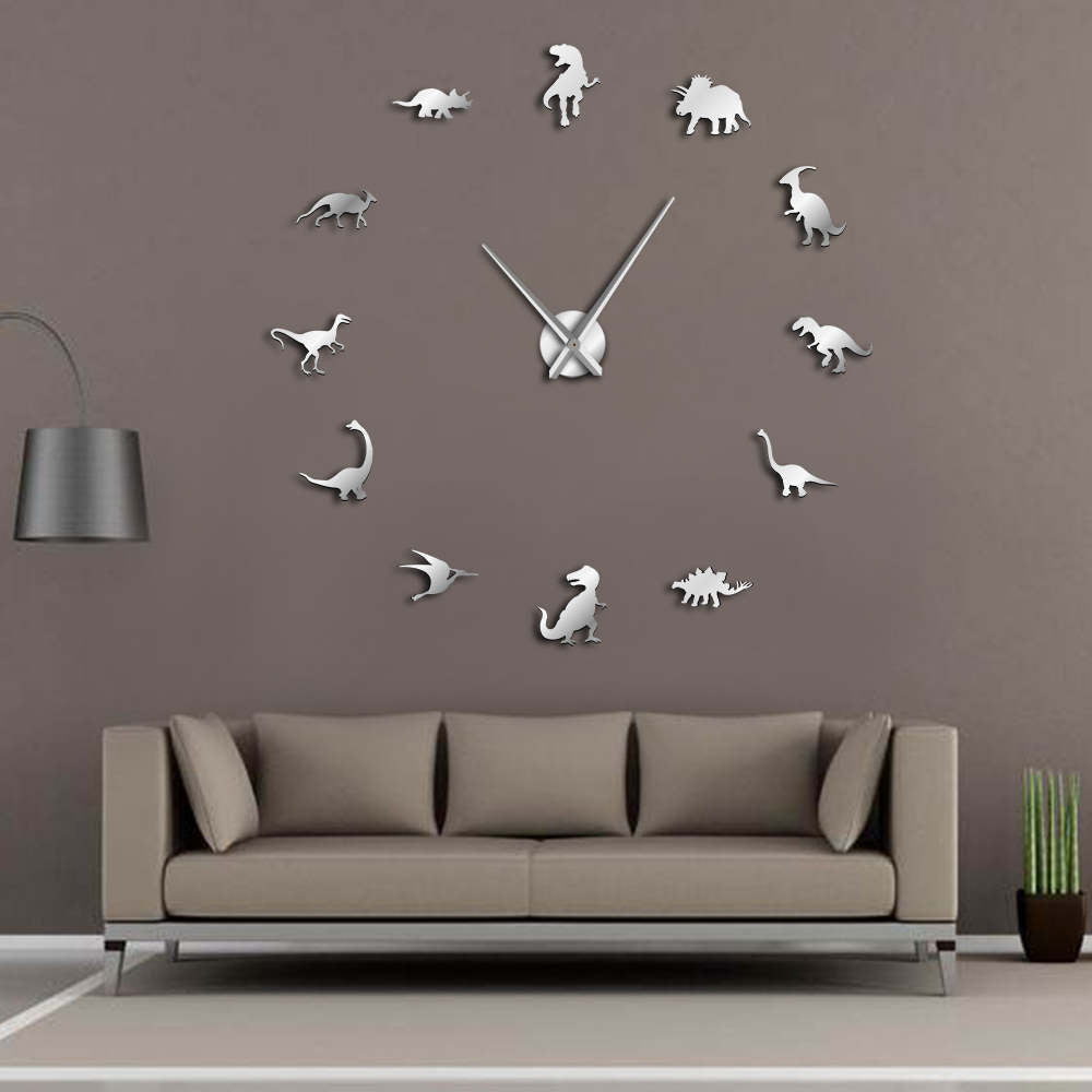 Dinosaurier-Wanduhr aus Acryl für Wohnzimmerdeko