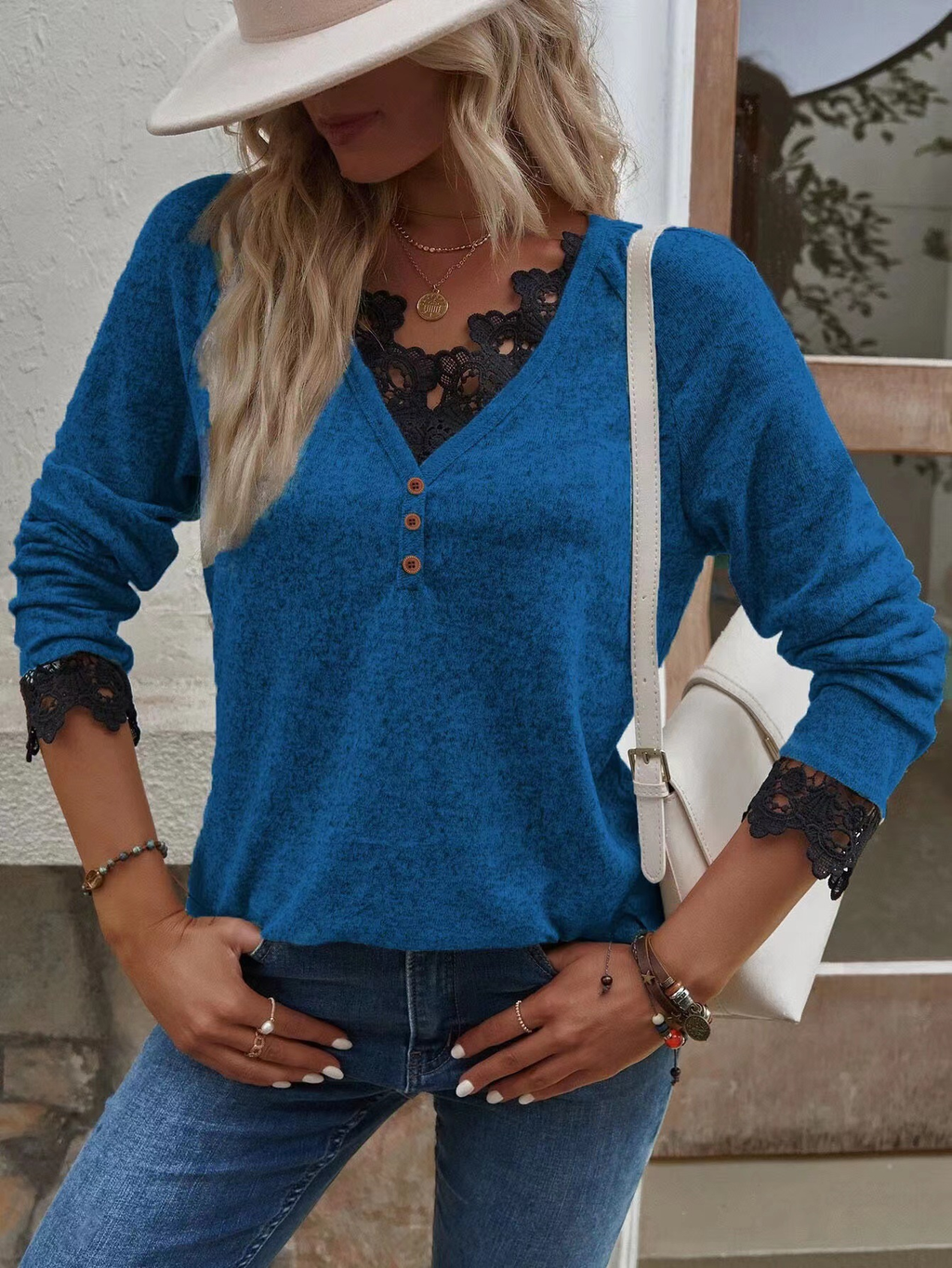 Women's Patchwork Knit T-Shirt Top