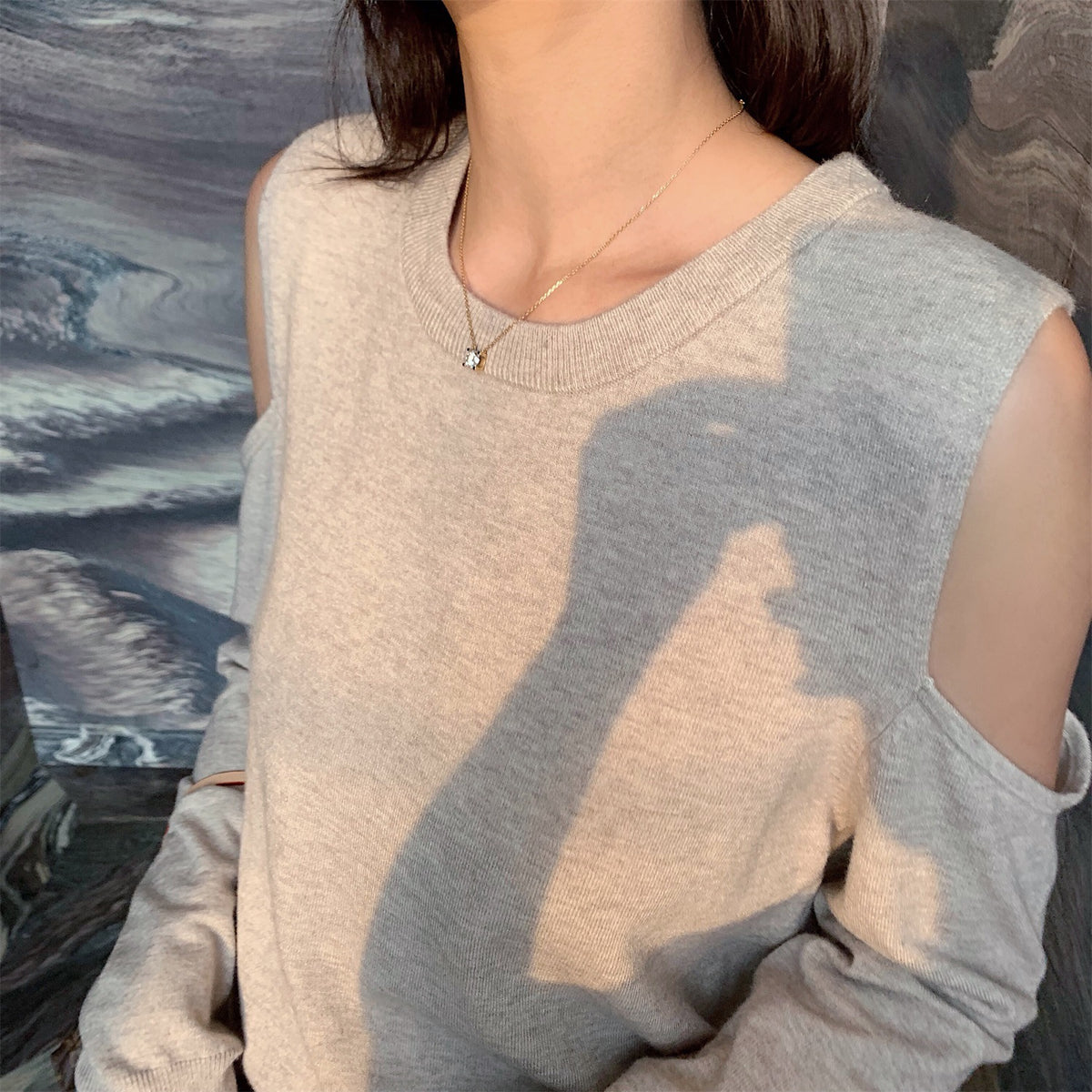 Women's Shoulder Cutout Knit Sweater