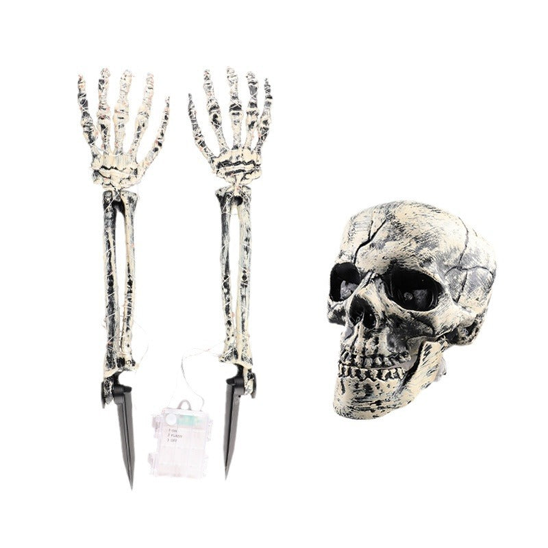 Halloween Skeleton Garden Decor – Glowing Skull & Hand Stakes