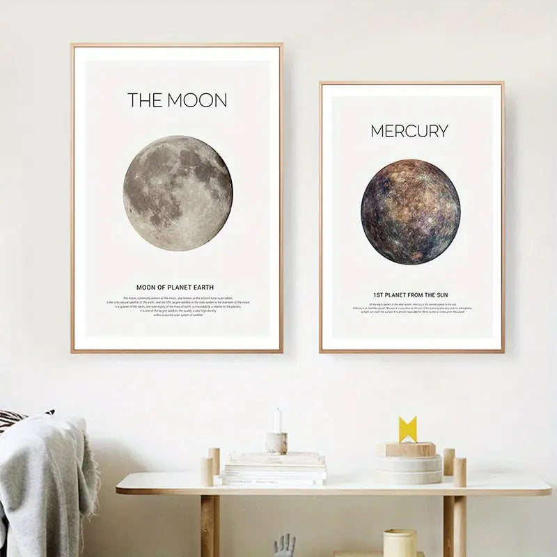4tlg. Sonnensystem-Leinwandposter für die Kinderzimmerdekoration