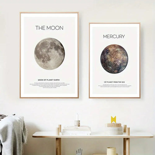 4tlg. Sonnensystem-Leinwandposter für die Kinderzimmerdekoration
