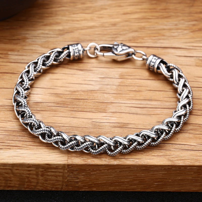 Men's Sterling Silver Rope Bracelet