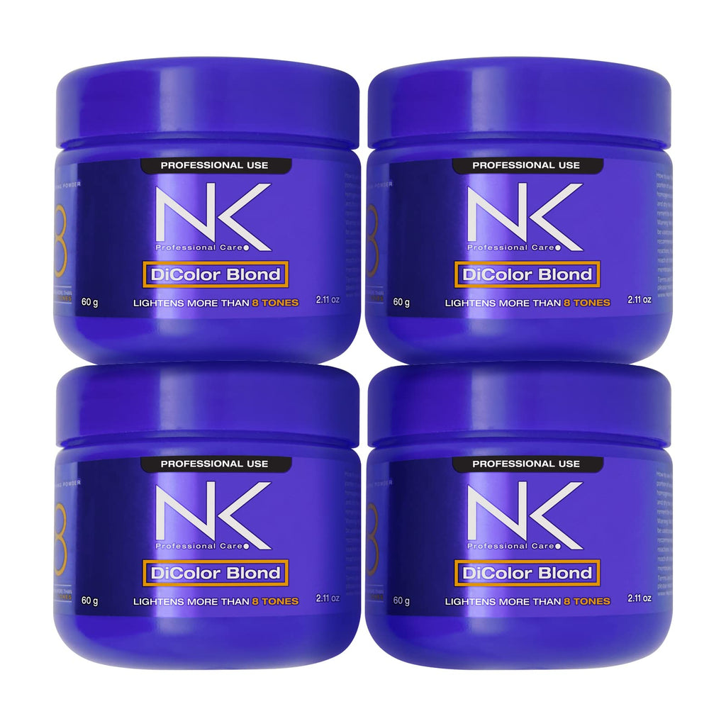 NK Professional DiColor Blonde Bleaching Powder – Lightens +8 Shades, No Damage (4 x 60g)