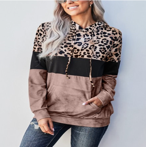 Women's Leopard Print Hooded Sweater