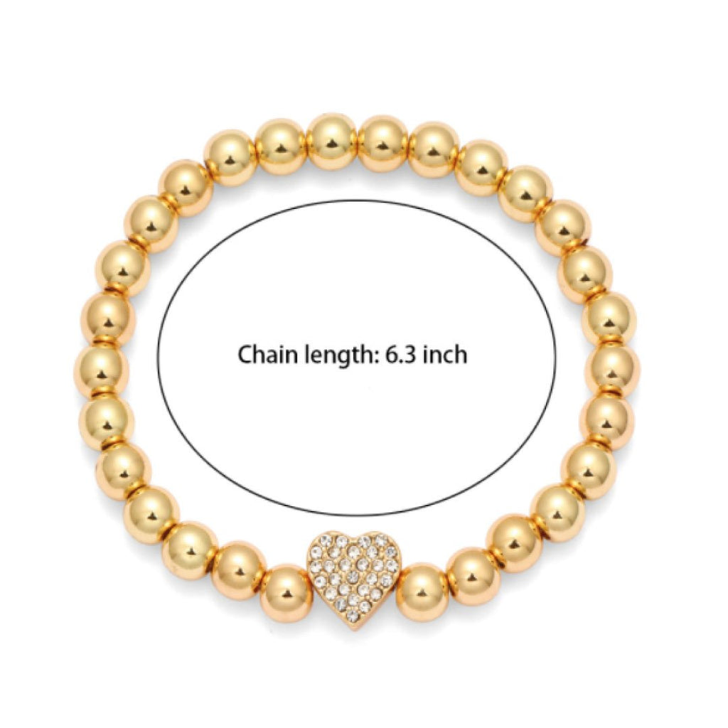 Bright Heart Gold-Tone Rhinestone Bracelet