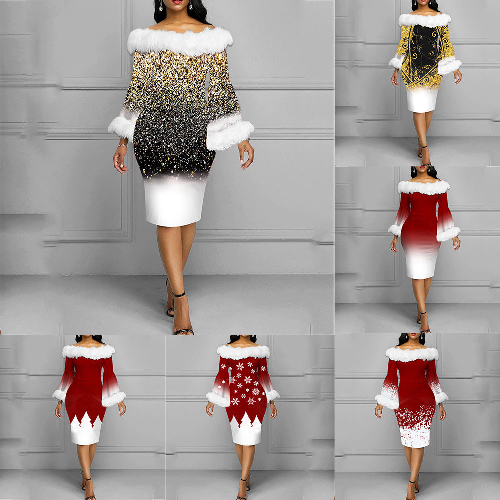 Women's Christmas Long-Sleeve Dress