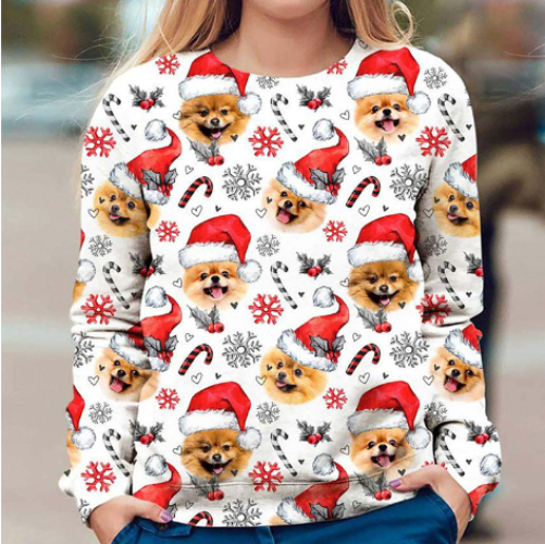 Women's Christmas Print Round Neck T-Shirt