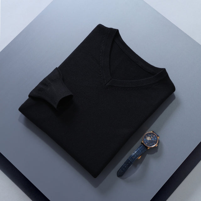 Men's Cashmere-Blend V-Neck Sweater