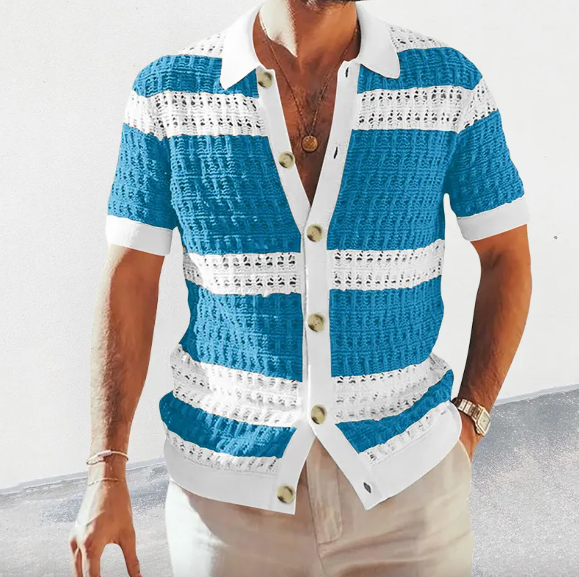 Men's Summer Collar Shirt – Smart Casual Button-Up in Multiple Colours | M–2XL