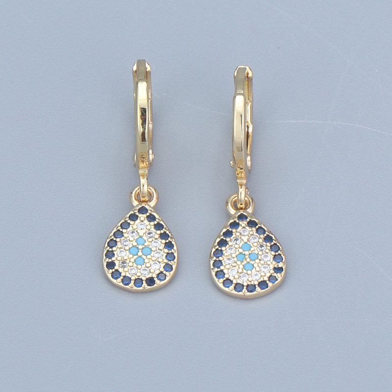 Gold-Plated Zircon Ear Clip Earrings