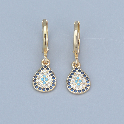 Gold-Plated Zircon Ear Clip Earrings