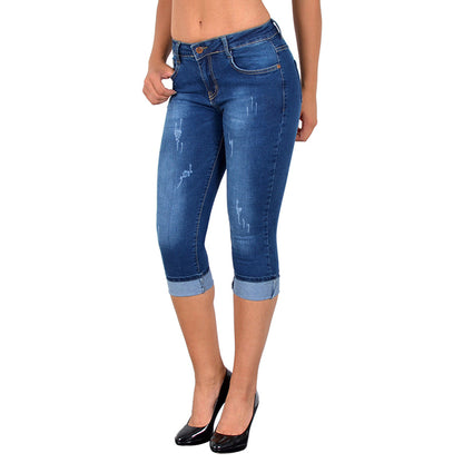 Women's Cropped Denim Pencil Jeans