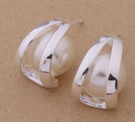 925 Silver Pearl Stud Earrings for Women