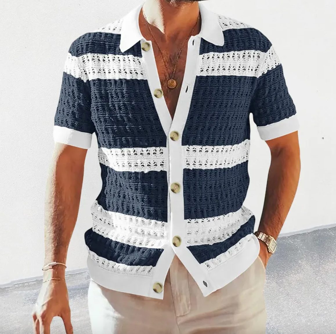 Chemise à col boutonnée décontractée élégante pour homme – Plusieurs coloris | M-2XL
