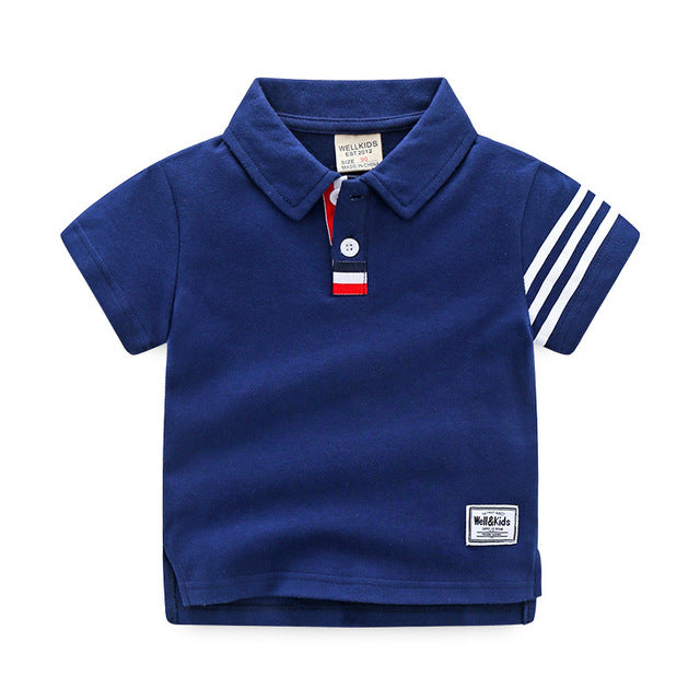 Boys Cotton Polo T-Shirt – Breathable Kids Tee in Navy & Grey | Ages 2T–6T