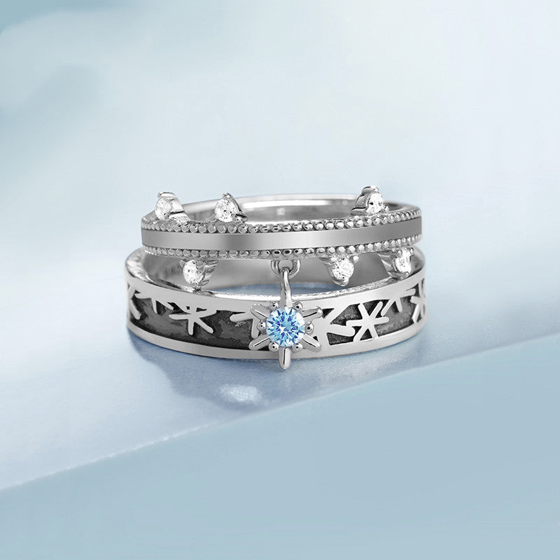 Adjustable Floral Silver Ring