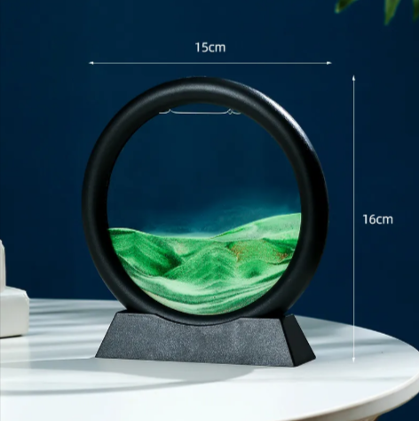 Round Quicksand Motion Art Decor – Mesmerising Desk Ornament