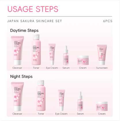 Cherry Blossom 6-Piece Skin Care Set – Complete Brightening Routine