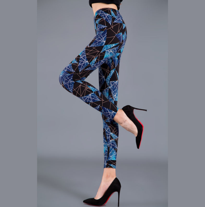 Women's Printed Stretch Leggings, One Size