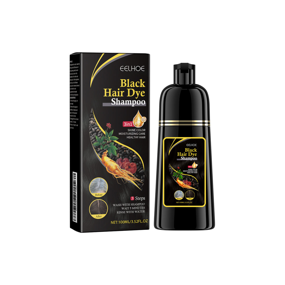 EELHOE Herbal Shampoo with Fo-Ti Essence – Natural Hair Darkening & Nourishing Care