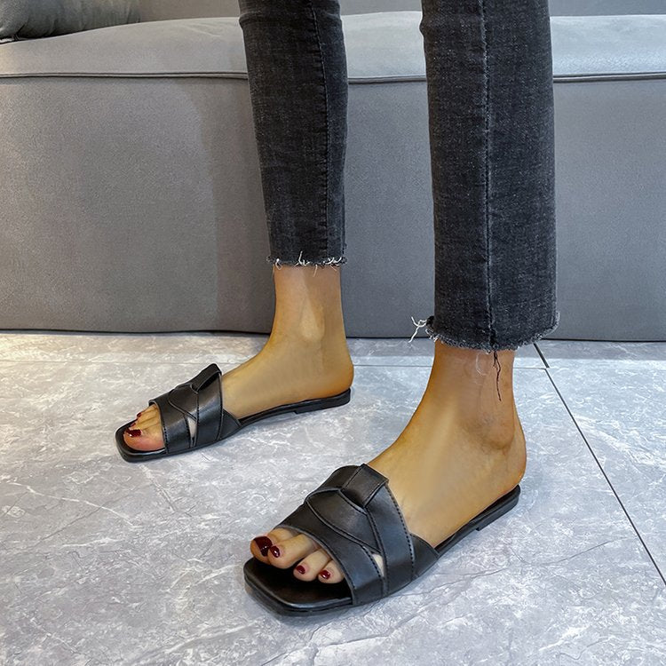 Women's Solid Color Flat Casual Sandals