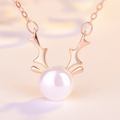 Elk Pearl Pendant Necklace