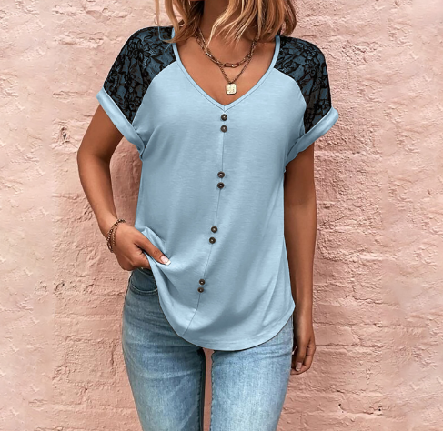 Women's Lace V-Neck Top