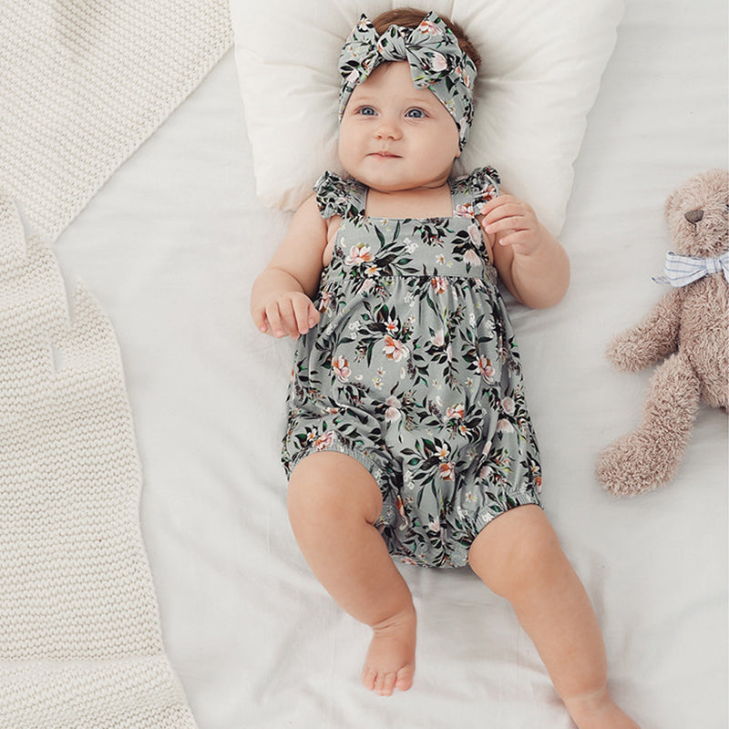 Baby Floral One-Piece Summer Outfit