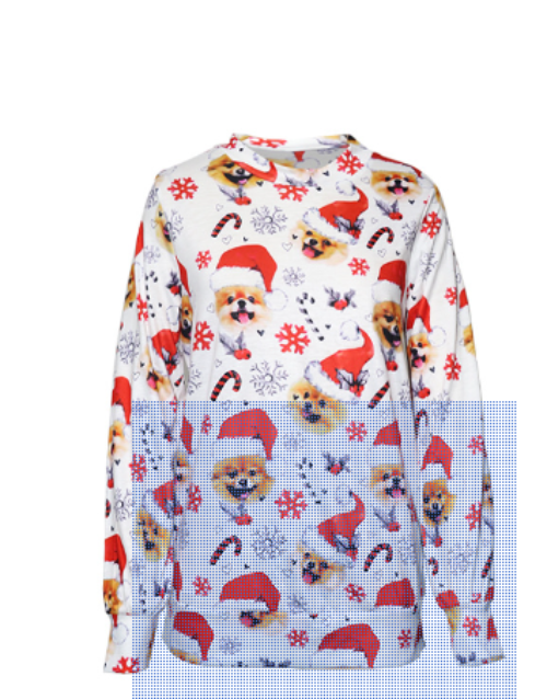 Women's Christmas Print Round Neck T-Shirt