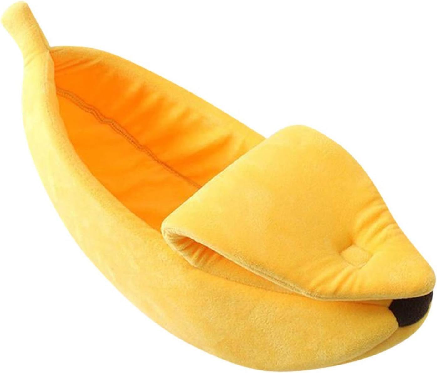 Niedliches Bananen-Haustierbett — Mittelgroßes Indoor-Bett für Katzen, Kätzchen & kleine Hunde