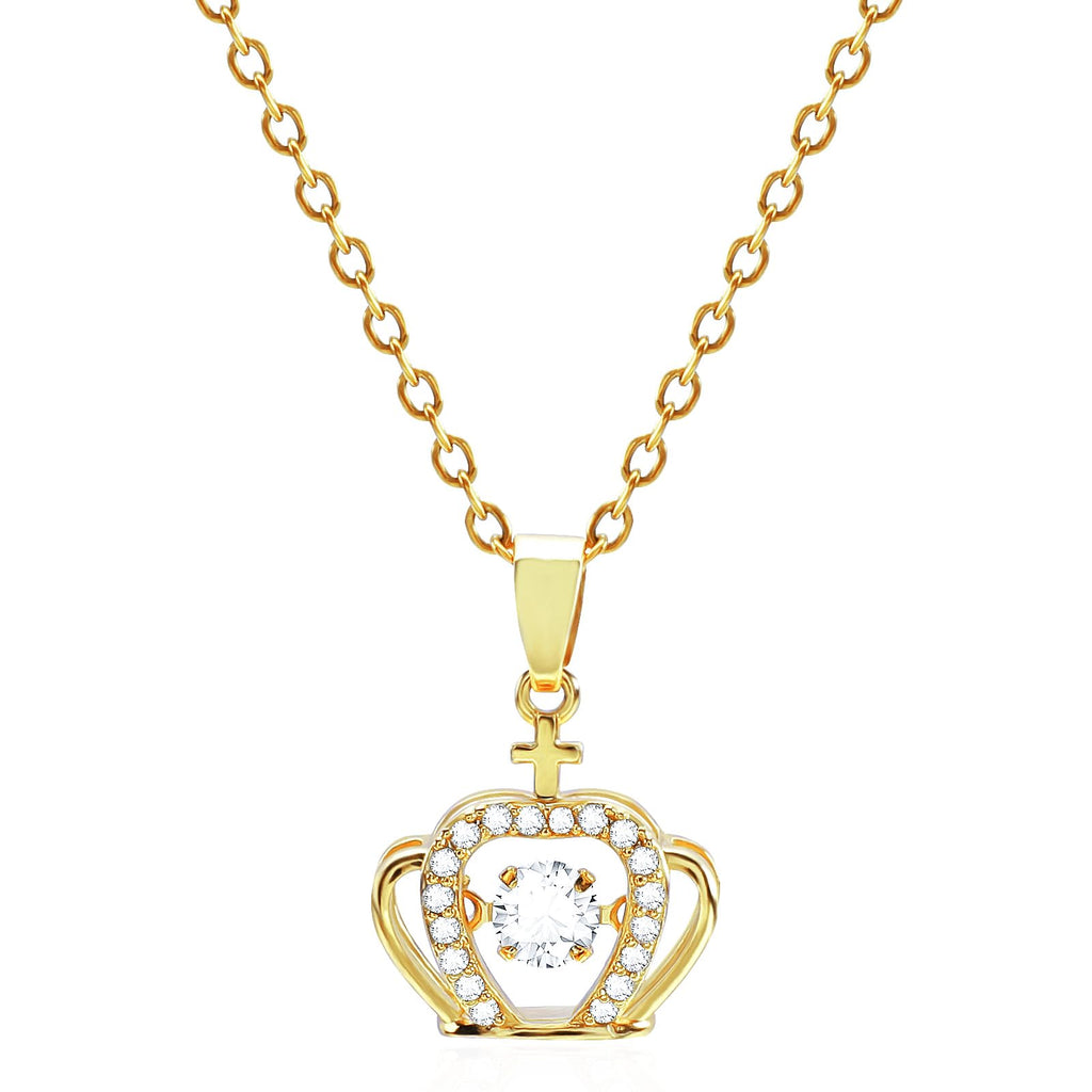 JELIOOMI Dynamic Crown Gold-Plated Necklace
