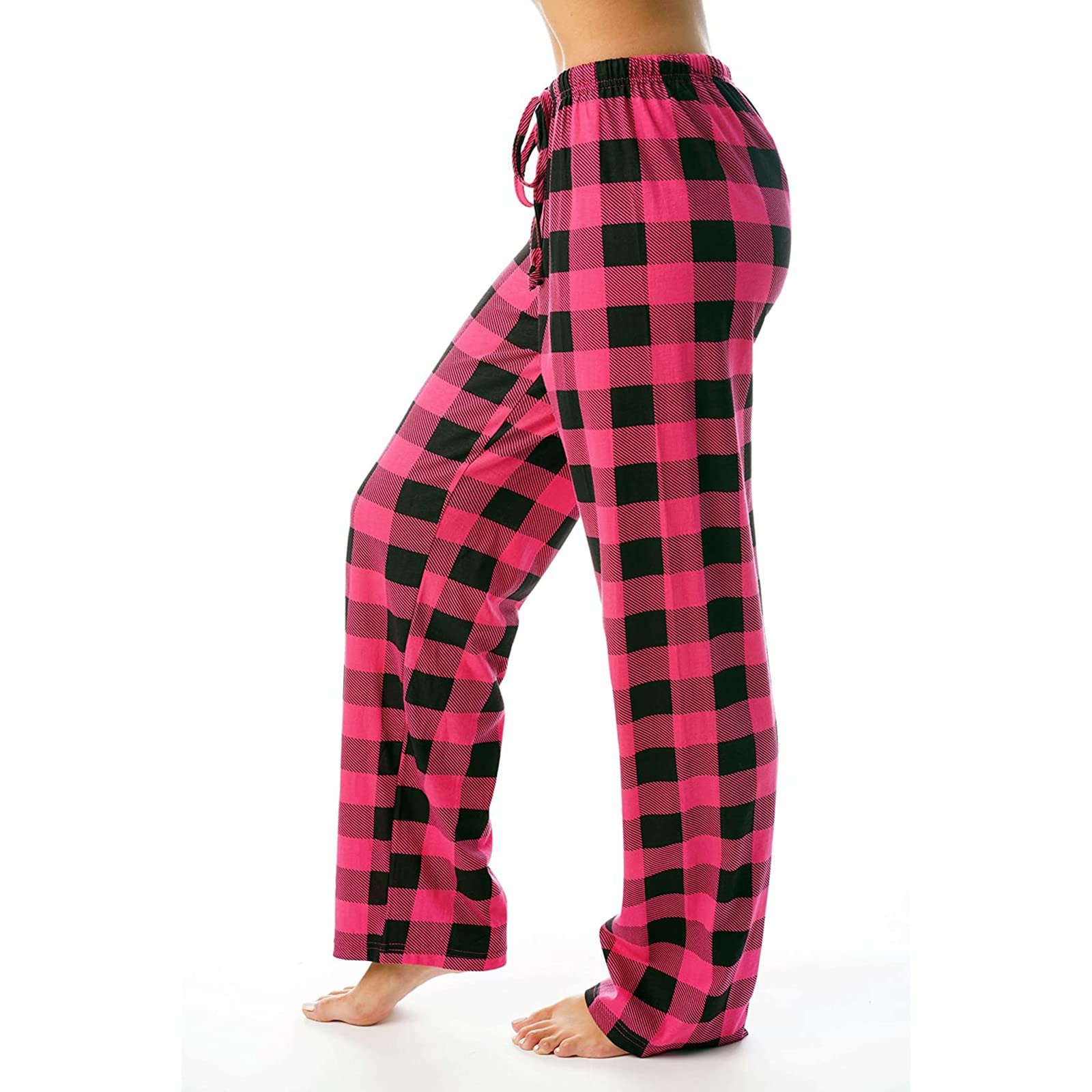 Damen karierte weite Loungehose