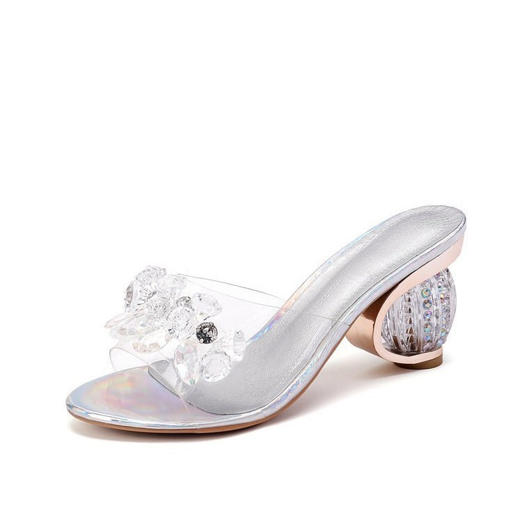 Floral Transparent High Heels for Women