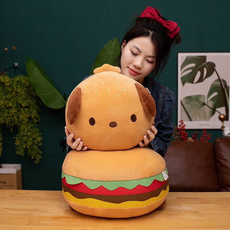 Plüschkissen "Welpen-Hamburger" für Kinderzimmer