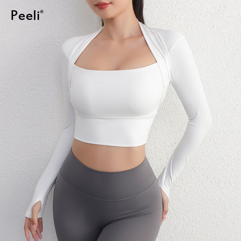 Falsches zweiteiliges Yoga-Top – Sportbekleidung für Damen