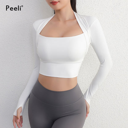Faux Two-Piece Yoga Top – Women's Fitness Activewear