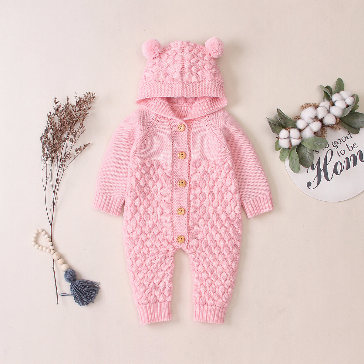 Baby Hooded Knitted Jumpsuit