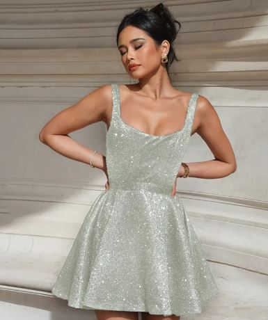 Women's Silver Mini Dress