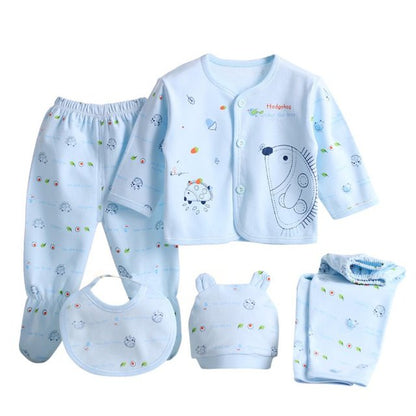Newborn Baby Clothing Set | 5-Piece Cotton Suit | 0-3 Months