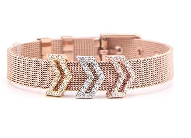 Three Chevron Pavé Bracelet Charm