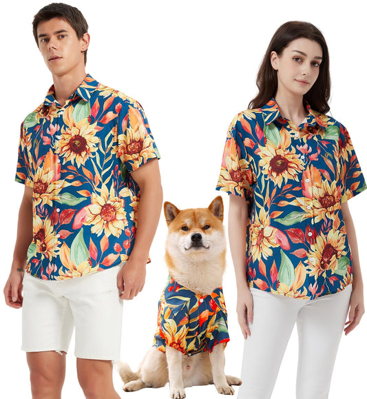 Dog Hawaiian Floral Summer T-Shirt – Breathable Cool Pet Clothes