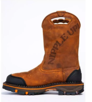 Men’s Brown Skull Pull-On Boots
